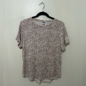OLD NAVY | Luxe Lightweight Leopard-like Pattern Short Sleeve Top, Size Large